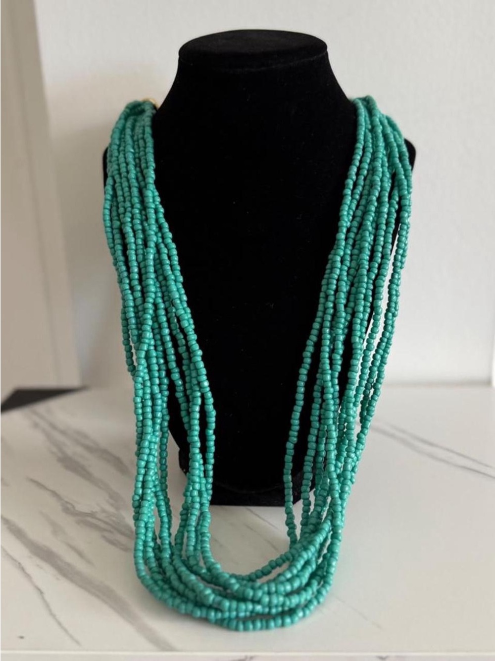Turquoise Multi-Strand Beaded Necklace - Women Jewelry